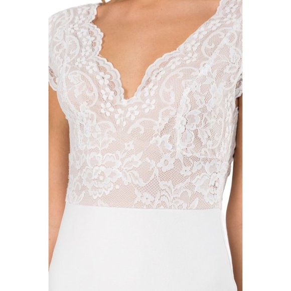 Fanco V-Neck Scalloped Lace Mini Dress White Size Large NWT - Picture 5 of 5